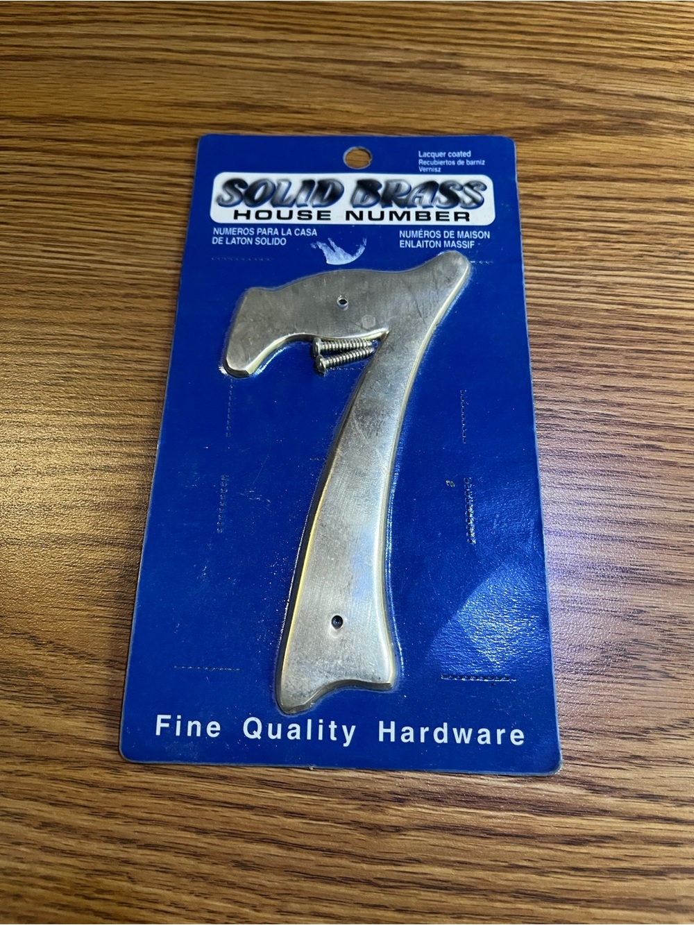 Solid Brass House Number 7 - Brass Finish